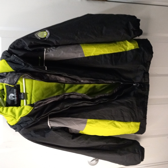 Black/Lime Green Ski Coat Double Zipper Size XL (18/20) - Picture 4 of 9